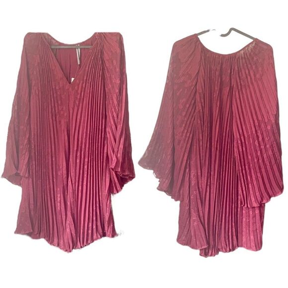 Anthropologie Toulon Pleated Mini Dress Plum S - Picture 6 of 9